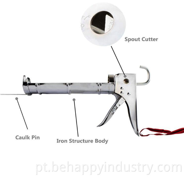 Caulk Gun 3 em 1 pistola de calafeta de 10 oz de silicone